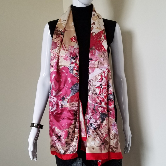 New Adorable Silk Floral Scarf - Picture 3 of 15